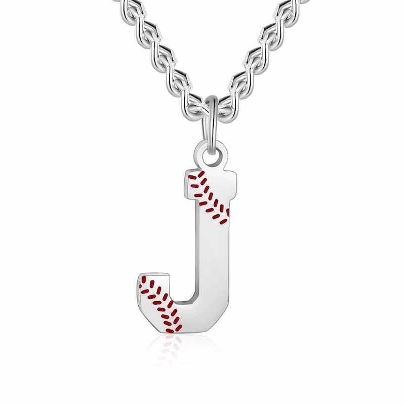 Softball Necklace Initial Letter