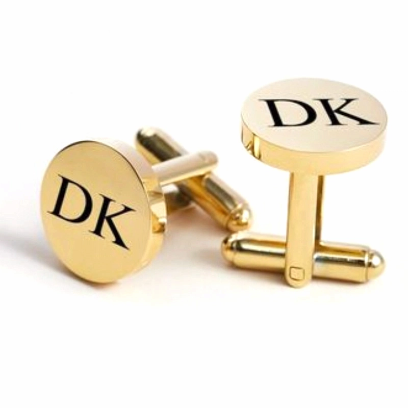 plain and simply laser engraved initial cufflinks